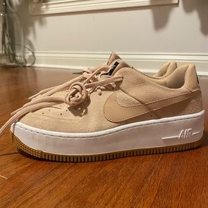 Nike Air Force Sage Low Beige Suede, Size 8.5
